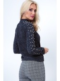 Turtleneck cu perle, gri inchis 1577 - Magazin online - Boutique